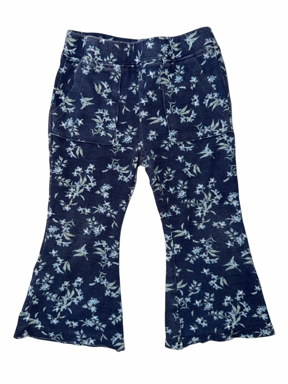 Jessica Simpson Girls' Navy Floral Knit Flare Pants - Kids